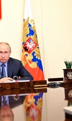 Президент России В.В. Путин  проводит видеосовещание с членами Правительства РФ 21 июля 2021 года (02)