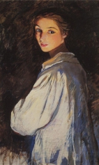 Девушка со свечой. Автопортрет. 1911г.