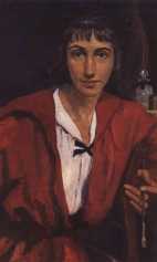 Автопортрет в красном. 1921г.