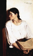 За книгой. Портрет Александры Андреевны Малявиной. 1895г.