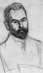 Портрет поэта Валерия Яковлевича Брюсова. 1909г.