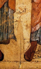 Апостолы Петр и Павел (1200-1233) (фрагмент). Нижняя часть иконы