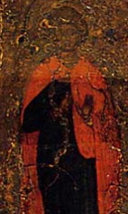 Богоматерь Знамение (1150-1169) (фрагмент). Левый апостол (?) 