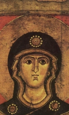 Мученица Ульяна (около 1250) (фрагмент). Верхняя половина иконы