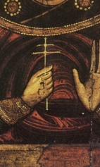 Мученица Ульяна (около 1250) (фрагмент). Нижняя половина иконы