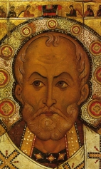 Никола Липенский (1294) (фрагмент). Верхняя половина иконы