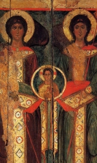 Собор Архангелов (1250-1299) (фрагмент). Верхние две трети иконы