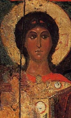 Собор Архангелов (1250-1299) (фрагмент). Голова архангела Гавриила