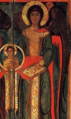 Собор Архангелов (1250-1299) (фрагмент). Архангел Михаил и Спас Еммануил