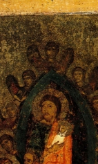 Успение (1250) (фрагмент). Верхняя половина иконы