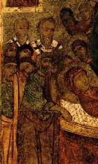 Успение (1250) (фрагмент). Апостолы и святители