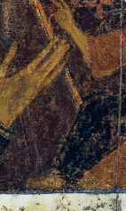 Богоматерь Одигитрия (Около 1250) (фрагмент). Нижняя половина иконы