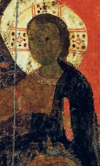 Богоматерь Одигитрия (Около 1250) (фрагмент). Иисус Христос