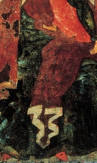 Богоматерь Толгская (1275-1299) (фрагмент). Нижняя половина иконы