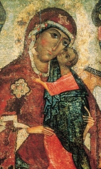 Богоматерь Толгская (1275-1299) (фрагмент). Богоматерь с младенцем