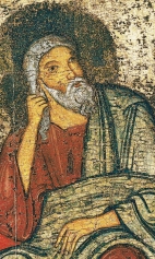 Илья пророк в пустыне, с житием и с деисусом (1250-1299) (фрагмент)  