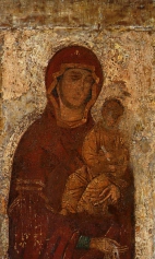 Богоматерь Максимовская (1299) (фрагмент). Верхняя половина иконы