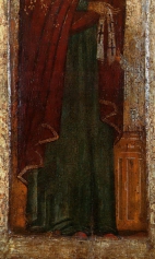 Богоматерь Максимовская (1299) (фрагмент). Нижняя половина иконы