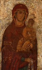 Богоматерь Максимовская (1299) (фрагмент). Центр иконы