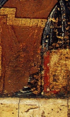 Спас (Около 1250) (фрагмент). Нижняя часть иконы