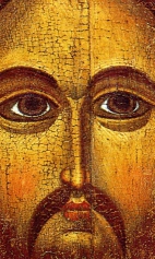 Спас Нерукотворный (1200-1250) (фрагмент). Лик Иисуса Христа