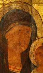 Богоматерь Одигитрия (1299) (фрагмент). Верхняя половина иконы