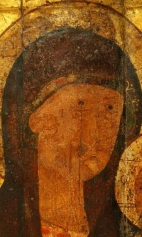 Богоматерь Одигитрия (1299) (фрагмент). Голова Богоматери