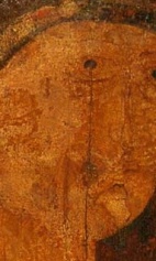 Богоматерь Одигитрия (1299) (фрагмент). Лик Богоматери