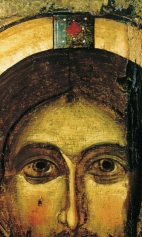 Спас Нерукотворный (1299-1300) (фрагмент). Верхняя половина иконы