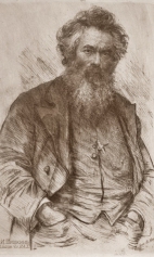 Гравюра с портрета Художник И.И. Шишкин И.Н. Крамского. 1880-е гг. 