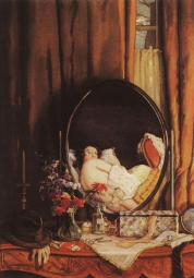 Сомов Константин Андреевич (1869-1939) , Интимные отражения в зеркале на туалетном столике , 1934 год 