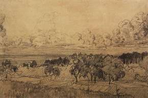 Сомов Константин Андреевич (1869-1939) , Пейзаж , бумага, акварель, гр. карандаш