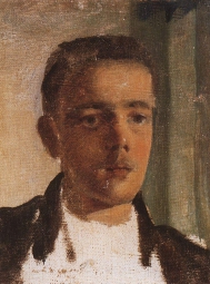 Сомов Константин Андреевич (1869-1939) , Портрет С.П. Дягилева , 1893 год  , бумага на картоне, акварель