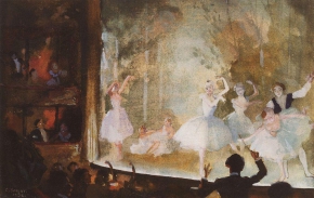 Сомов Константин Андреевич (1869-1939) , Русский балет. Елисейские поля. Сильфиды , 1932 год  , бумага, акварель, пастель