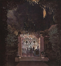 Сомов Константин Андреевич (1869-1939) , Фейерверк в парке , 1907 год  , холст, масло
